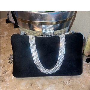 NWOT Rhinestone Decor Clutch Purse, Elegant Evening  Women's Classic Din…